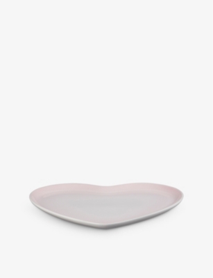 Le Creuset Shell Pink Heart Stoneware Serving Platter 8.1cm In Shell Pink