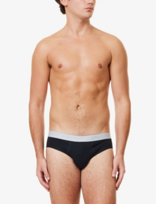 HANRO: Cotton Essentials Logo-Waistband Pack of Two Stretch-Cotton Briefs