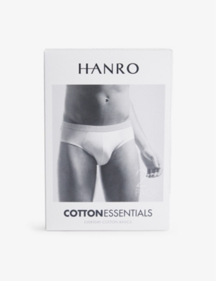HANRO: Cotton Essentials Logo-Waistband Pack of Two Stretch-Cotton Briefs