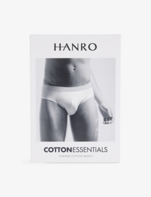 HANRO: Cotton Essentials Logo-Waistband Pack of Two Stretch-Cotton Briefs