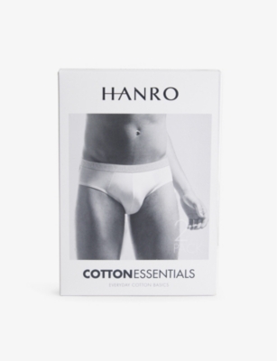HANRO: Cotton Essentials Logo-Waistband Pack of Two Stretch-Cotton Briefs