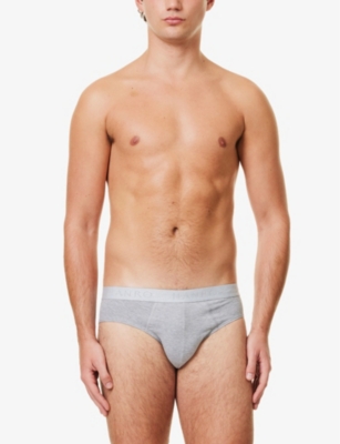 Cotton Essentials Logo-Waistband Pack of Two Stretch-Cotton Briefs