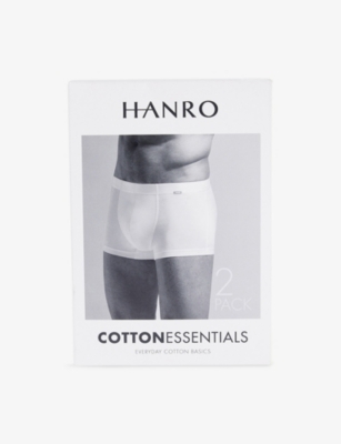 HANRO: Cotton Essentials Logo-Waistband Pack of Two Stretch-Cotton Briefs