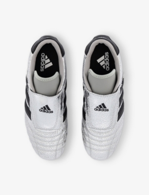 Adidas Originals Womens Silver Metallic Core Bla Taekwondo Metallic Leather Low-top Trainers In Silver Metallic Core Bla