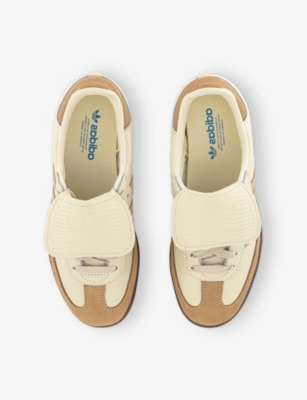 ADIDAS ORIGINALS WOMENS CREAM WHITE WARM SANDSTO SAMBA LT LEATHER LOW-TOP TRAINERS 