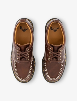 Dr. Martens Womens  Lowell Moc Toe Leather Shoes In Butterscotch Orleans