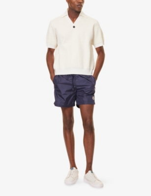 MONCLER: Logo-Patch Swim Shorts