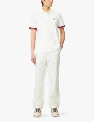 MONCLER: Logo-Patch Short-Sleeve Cotton Polo Shirt