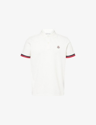 MONCLER: Logo-Patch Short-Sleeve Cotton Polo Shirt