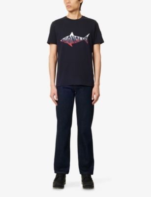 MONCLER: Shark Logo-Print Crewneck Cotton T-Shirt