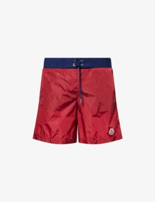 MONCLER: Logo-Patch Swim Shorts