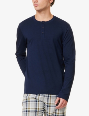 HANRO: Living Shirts Button-Neck Cotton T-Shirt