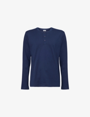HANRO: Living Shirts Button-Neck Cotton T-Shirt