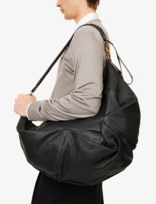 VIVIENNE WESTWOOD: Agnes draped leather large shoulder bag