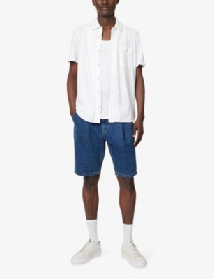 Paige Mens  Carillo Short-sleeve Cotton Shirt In Fresh White