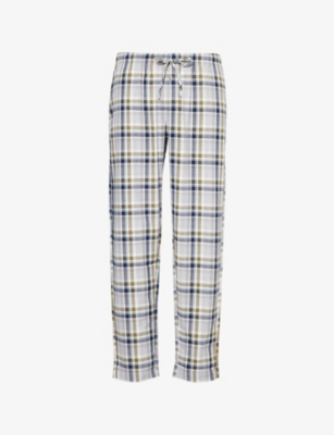 Hanro Mens  Check-print Straight-leg Cotton Pyjama Bottoms In Wintry Check