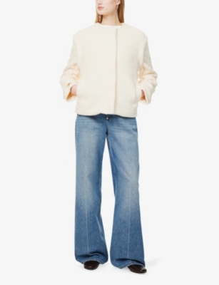 Pretty Lavish Womens Cream Lilia Crop Relaxed-fit Woven Jacket In Cream