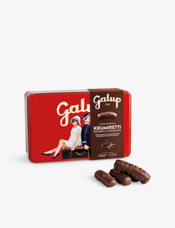 Small Krumiretti Dark Chocolate Covered Biscuits Tin 180g