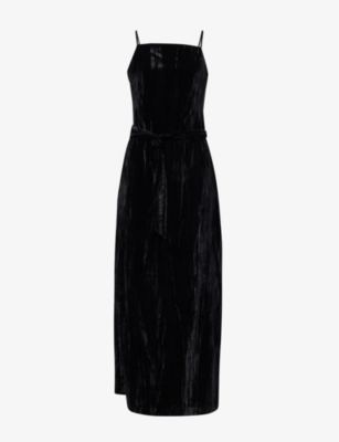 Holzweiler Womens  P4 Cygnet Square-neck Velvet Maxi Dress In Black