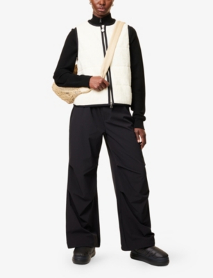 MONCLER: Text-Pattern Terry-Textured Cotton-Blend Gilet