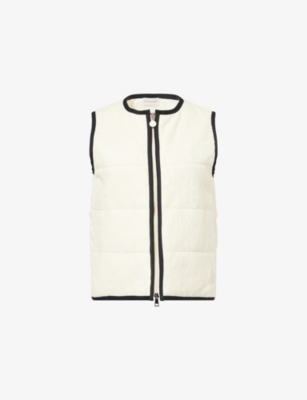 MONCLER: Text-Pattern Terry-Textured Cotton-Blend Gilet
