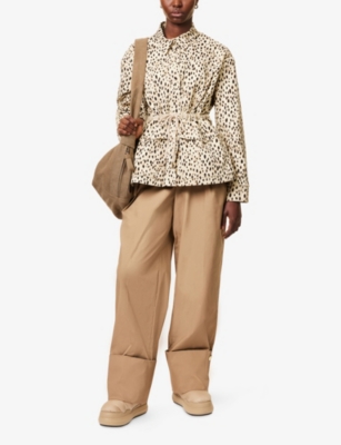 MONCLER: Saulon Leopard-Print Cotton Jacket