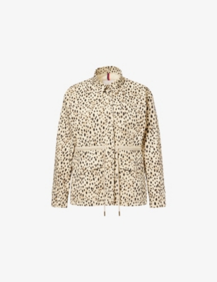 MONCLER: Saulon Leopard-Print Cotton Jacket
