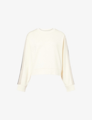 MONCLER: Crochet-Trim Relaxed Cotton-Jersey Sweatshirt