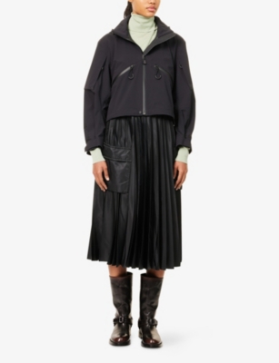 Moncler Womens Black Kibira Hooded Stretch-woven Jacket In Black