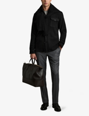 Long-sleeved chest-pocket woven overshirt