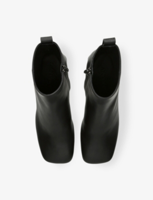 LANVIN: Square-Toe Leather Ankle Boots