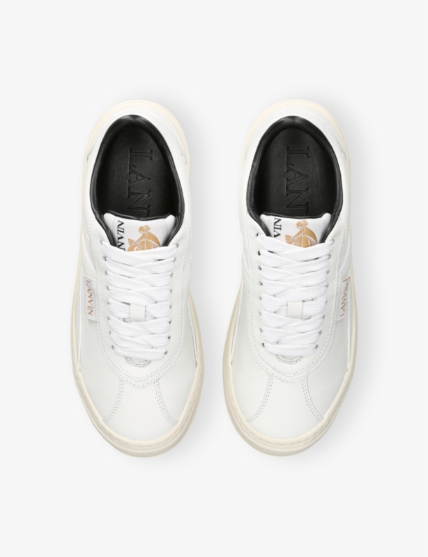 Cash Logo-Embroidered Leather Low-Top Trainers
