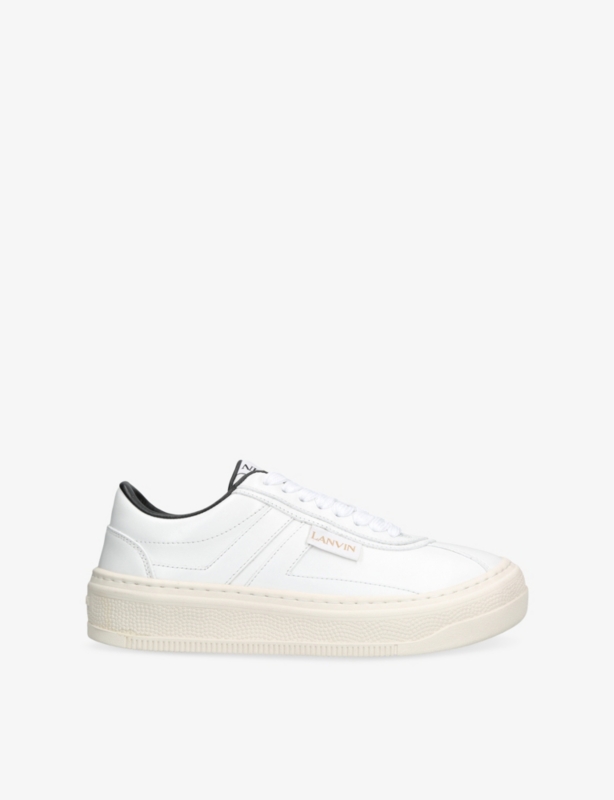 Cash Logo-Embroidered Leather Low-Top Trainers