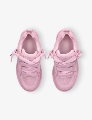 Ugg Pink Kids' Lo Lowmel Logo-embroidered Suede Low-top Trainers Eur 32.5 /13.5 Uk In Pink