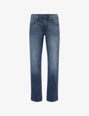 PAIGE: Normandie Straight-Leg Mid-Rise Stretch-Denim Jeans