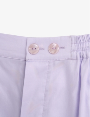 Hay Womens  Outline Contrast-piping Cotton Pyjama Trousers In Lavender