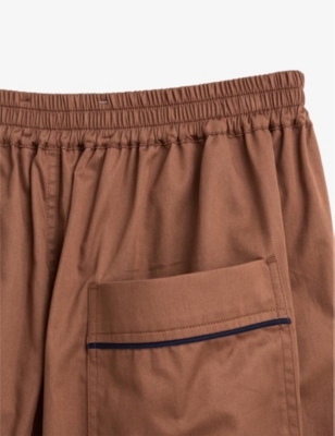 Hay Womens  Outline Contrast-piping Cotton Pyjama Trousers In Milk Chocolate