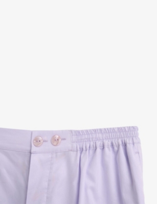 Hay Womens Lavender Outline Contrast-piping Cotton Pyjama Trousers In White
