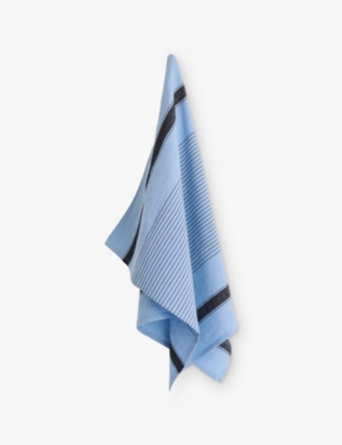 Linear Striped Cotton And Linen Tea Towel