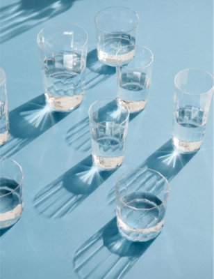 Hay Angle Wide Faceted Drinking Glass 7.5cm Clear In Clear