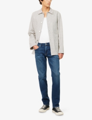 Citizen Of Humanity Mens Gage Brand-patch Straight-leg Regular-fit Stretch-denim Blend Jeans Watson (md/dk Indigo) In Blue