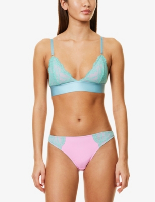 DORA LARSEN: Summer Lace-Trim Bikini Stretch-Woven Briefs