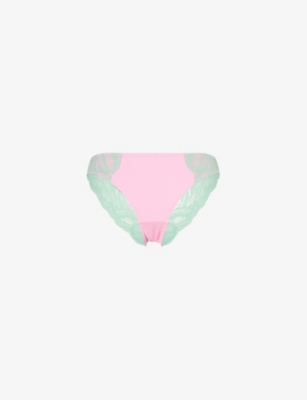 DORA LARSEN: Summer Lace-Trim Bikini Stretch-Woven Briefs