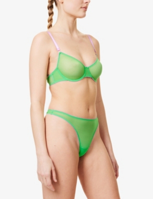 DORA LARSEN: Dolly Clean Sheer Stretch-Tulle Thong