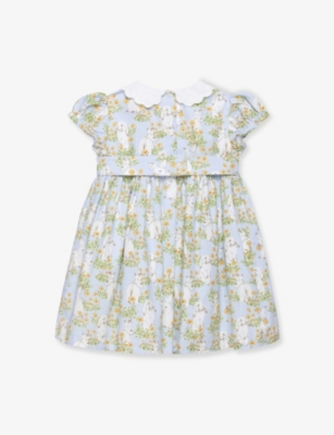 TROTTERS: Bella Bunny Petal-Print Cotton Dress 3-24 Months