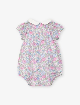 TROTTERS: Michelle Bubble Floral-Print Cotton Romper  0-9 months