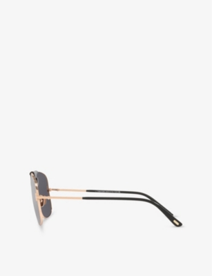 Tom Ford Womens Gold Tr001829 Tex Aviator-frame Metal Sunglasses In Gold