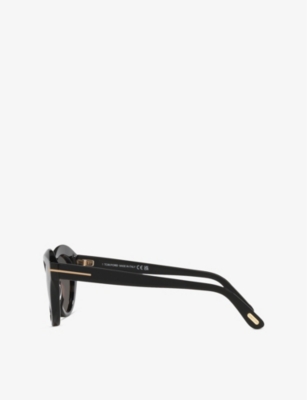 Tom Ford Womens Black Tr001841 Toni Oval-frame Acetate Sunglasses In Black