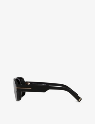 Tom Ford Womens Black Tr001833 Pilot-frame Acetate Sunglasses In Black