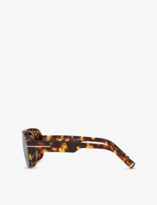 Tom Ford Womens Brown Tr001833 Pilot-frame Tortoiseshell Acetate Sunglasses In Brown